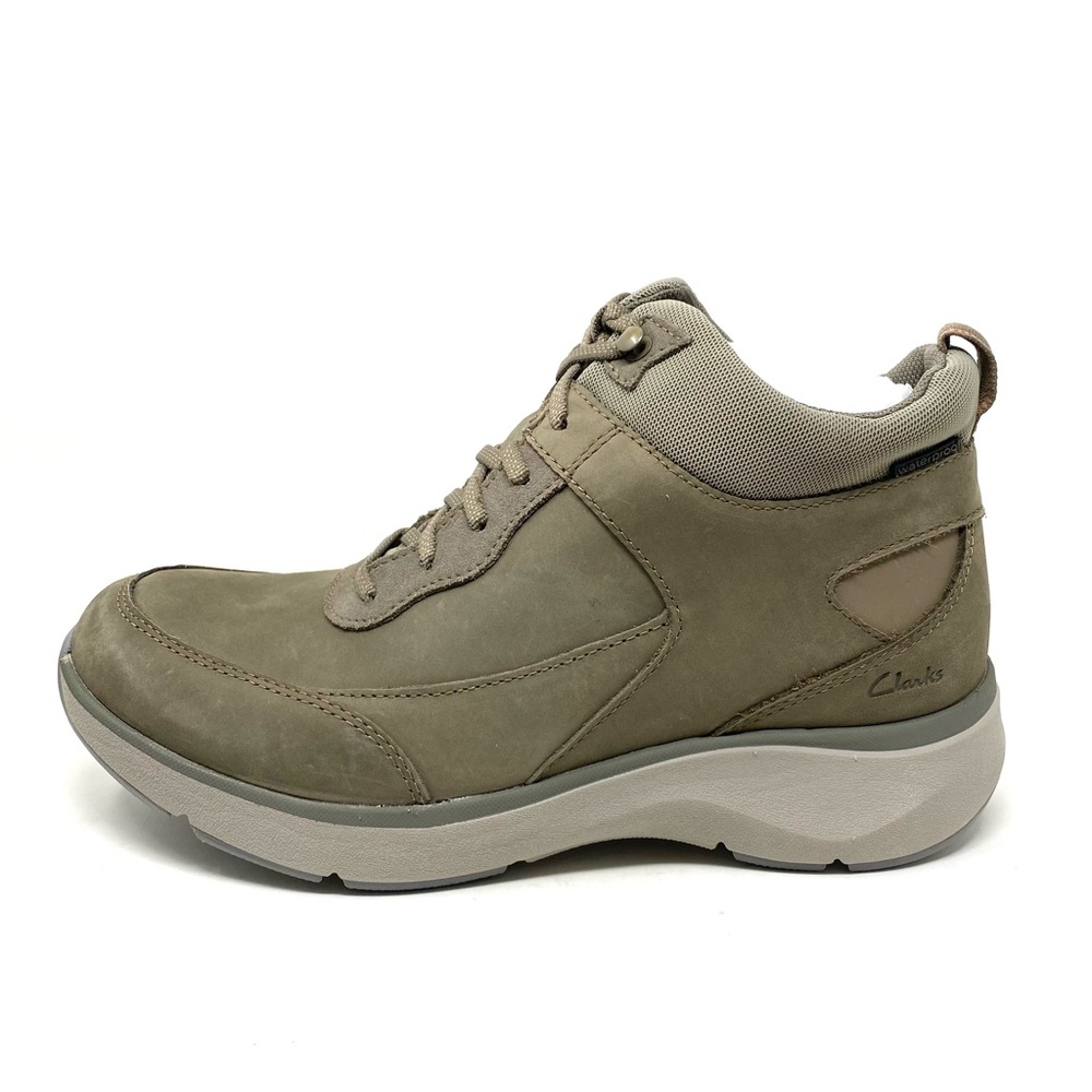 Clarks Wave 2.0 Mid Boots Sage Leather Women’s 10W New Waterproof Comfort
